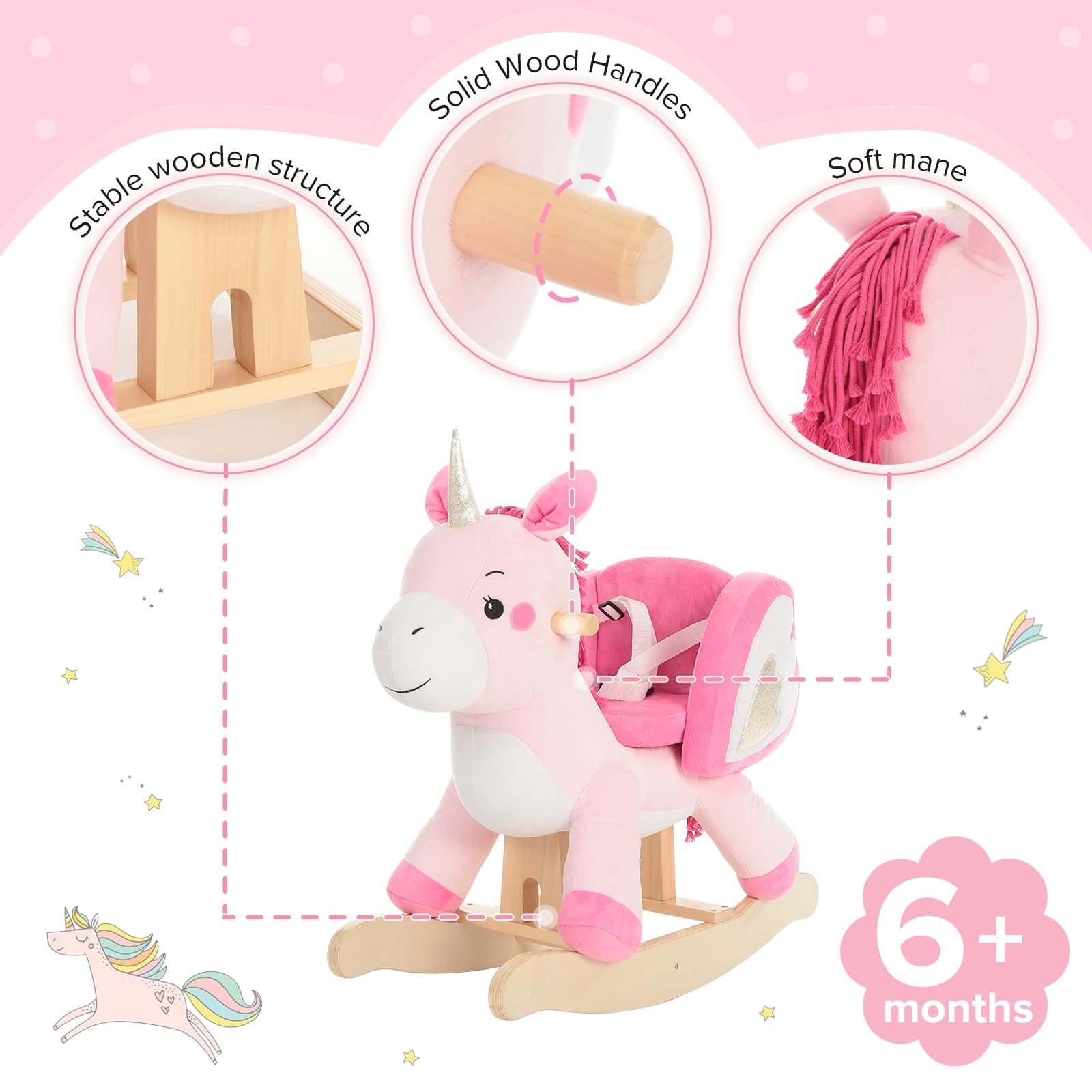 Labebe unicorn rocker bottom plate assembly showing quick setup