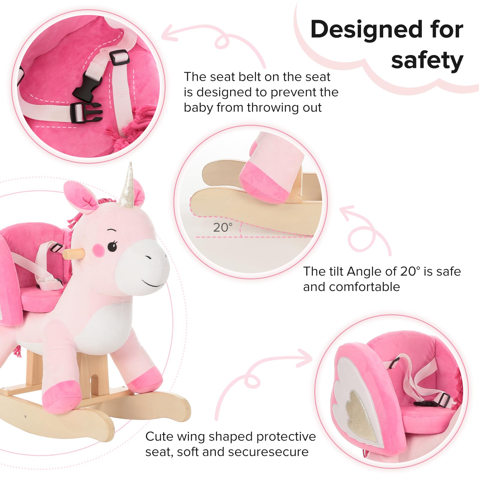 Labebe unicorn rocker being enjoyed by a child during playtime