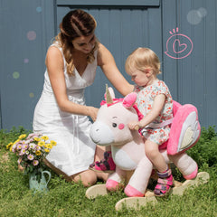 Labebe unicorn rocker in a cozy nursery or playroom