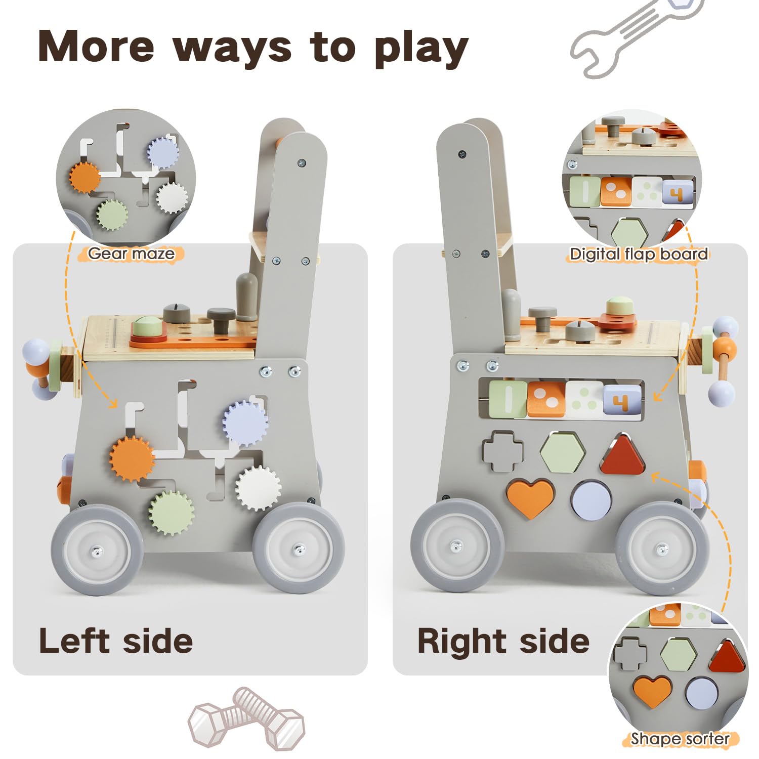 Labebe learning activity walker promotes language and perception through play.