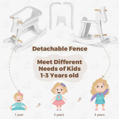 Labebe rocking horse with sturdy wood frame designed for long-lasting use.