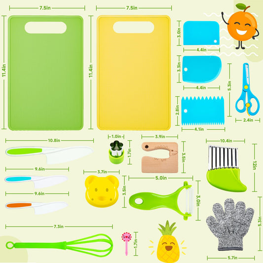 Labeol wooden kids knife with a one-piece handle ensures safety and comfort.