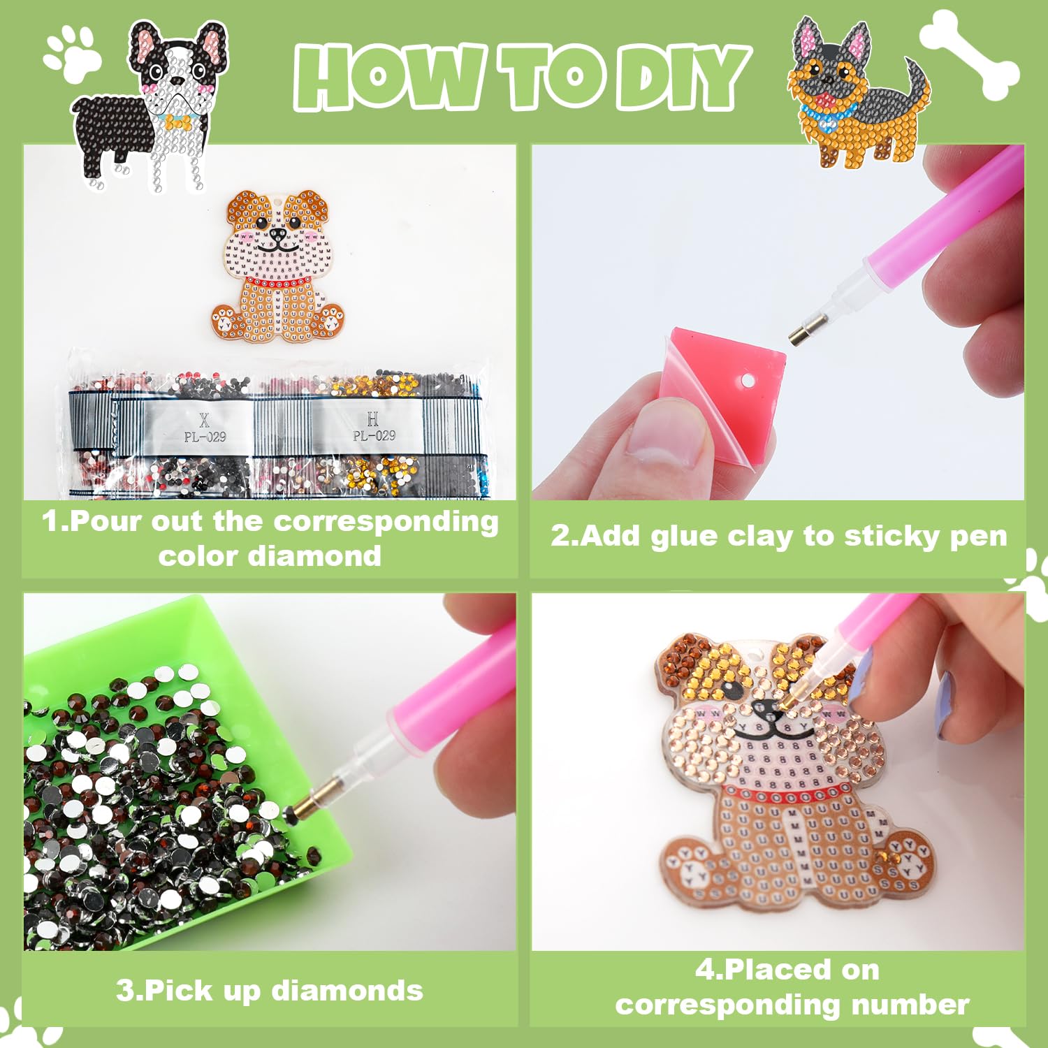 Labeol Puppy Diamond Keychain Alpaca kit sparks patience and craft