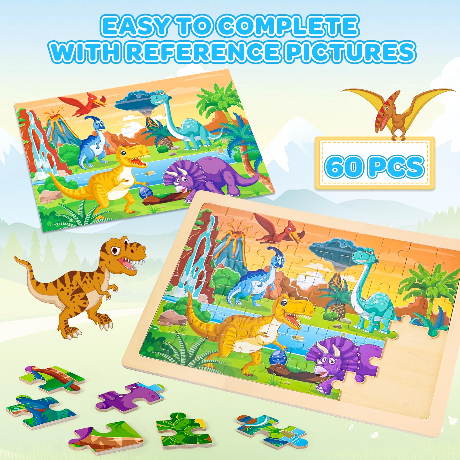 LACCHOUFEE animals puzzle builds memory and attention through friendly figures