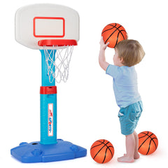 LACCHOUFEE basketball hoop toy in blue for toddlers encouraging early play.