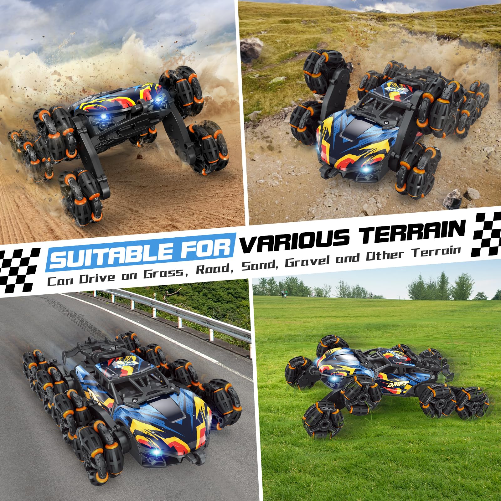 LACCHOUFEE car drifting on a track showcasing agile turns and spins.