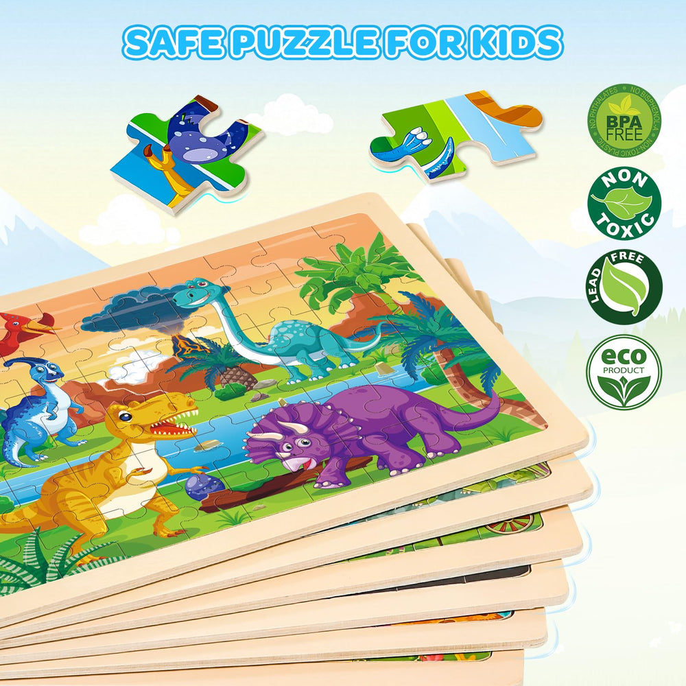 LACCHOUFEE dinosaurs puzzle encourages fine motor skills during exploration