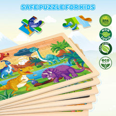 LACCHOUFEE dinosaurs puzzle encourages fine motor skills during exploration
