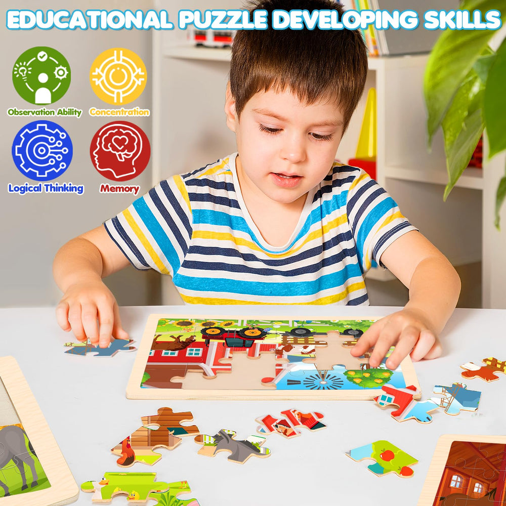 LACCHOUFEE educational toddler puzzles stimulate memory and logical thinking during activities