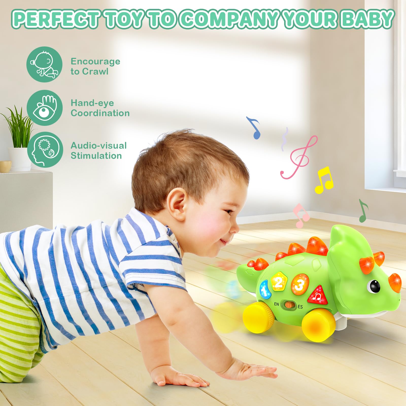 LACCHOUFEE gift-ready dinosaur toy for babies and toddlers
