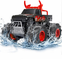 LACCHOUFEE monster truck RC red ready for outdoor adventures.