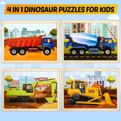 LACCHOUFEE transport truck wooden vehicle puzzle sparks imaginative play and logic