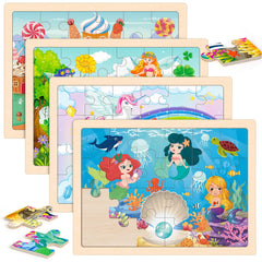 LACCHOUFEE wooden princess puzzles pack for preschool fun and early learning.