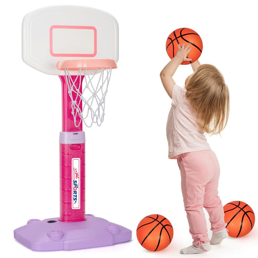 LACCHOUFEE basketball hoop assembly setup for quick play indoors or outdoors.