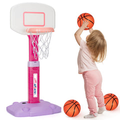 LACCHOUFEE basketball hoop assembly setup for quick play indoors or outdoors.