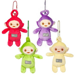 Lacioun Teleatuandbbies plush keychain on backpack, durable and adorable.