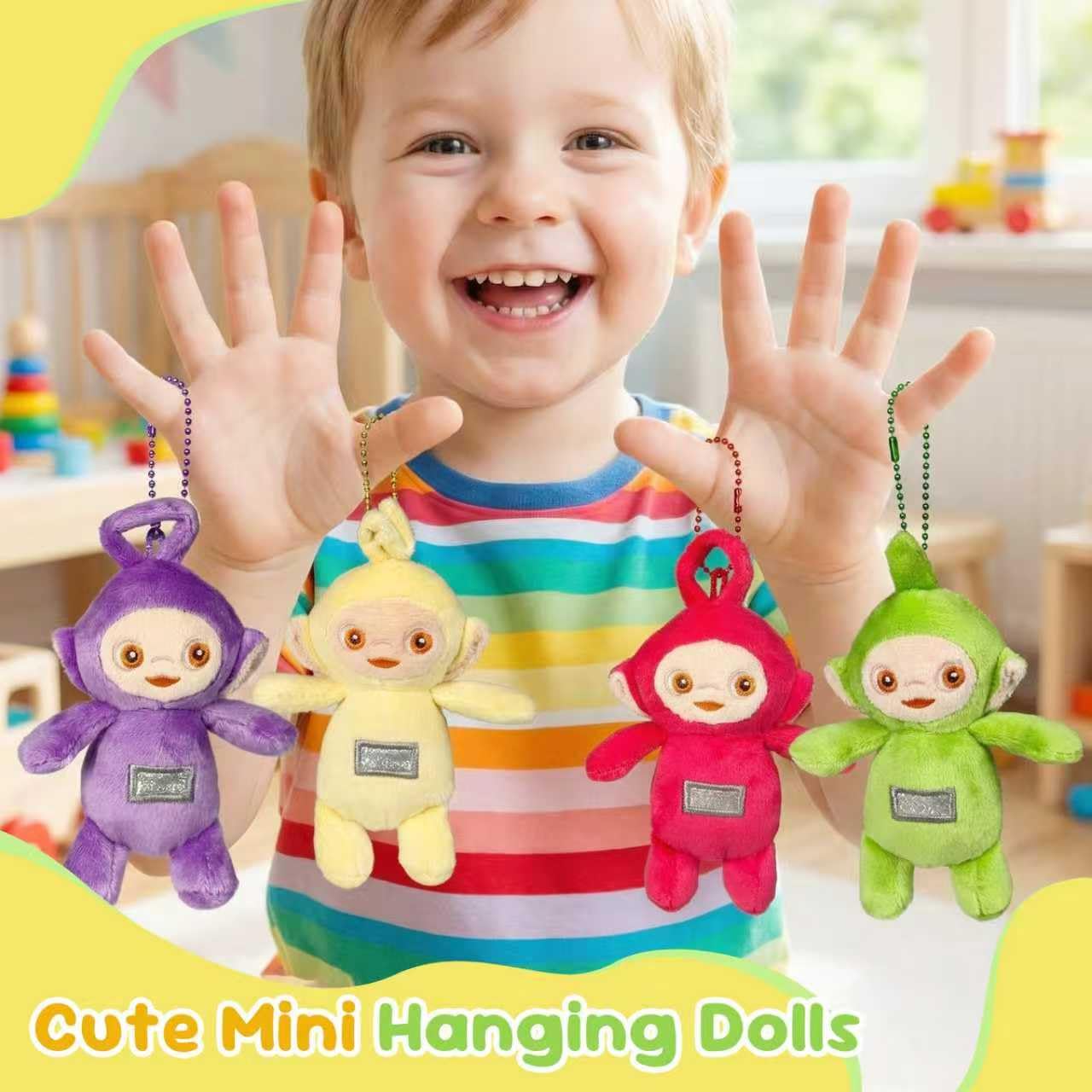 Lacioun Teleatuandbbies plush keychain on purse offers portable cuteness.