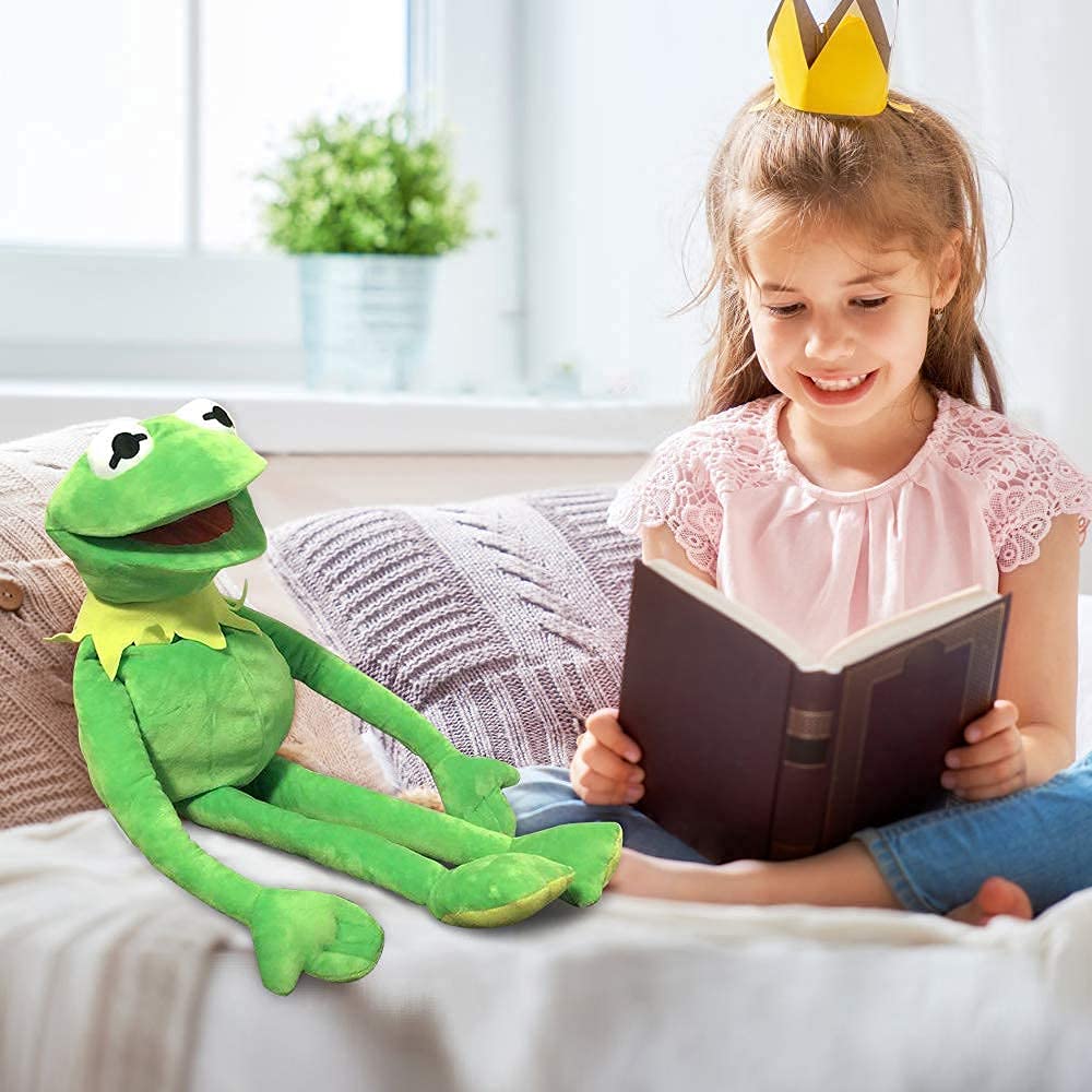 Lacroky Kermit puppet suited for puppet shows and classroom demonstrations.