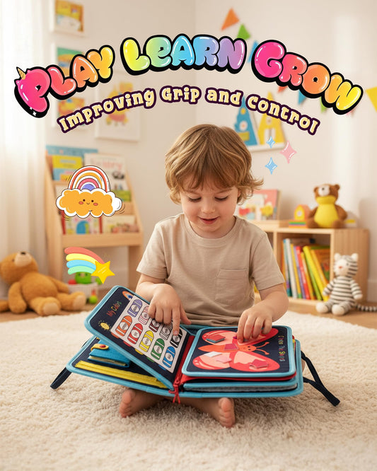 LADFAR Busy Board with 8 pages for hands-on learning and exploration