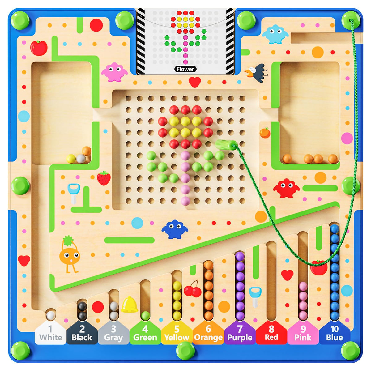 LADFAR Magnetic Color and Number Maze setup for family learning and quiet busy play.