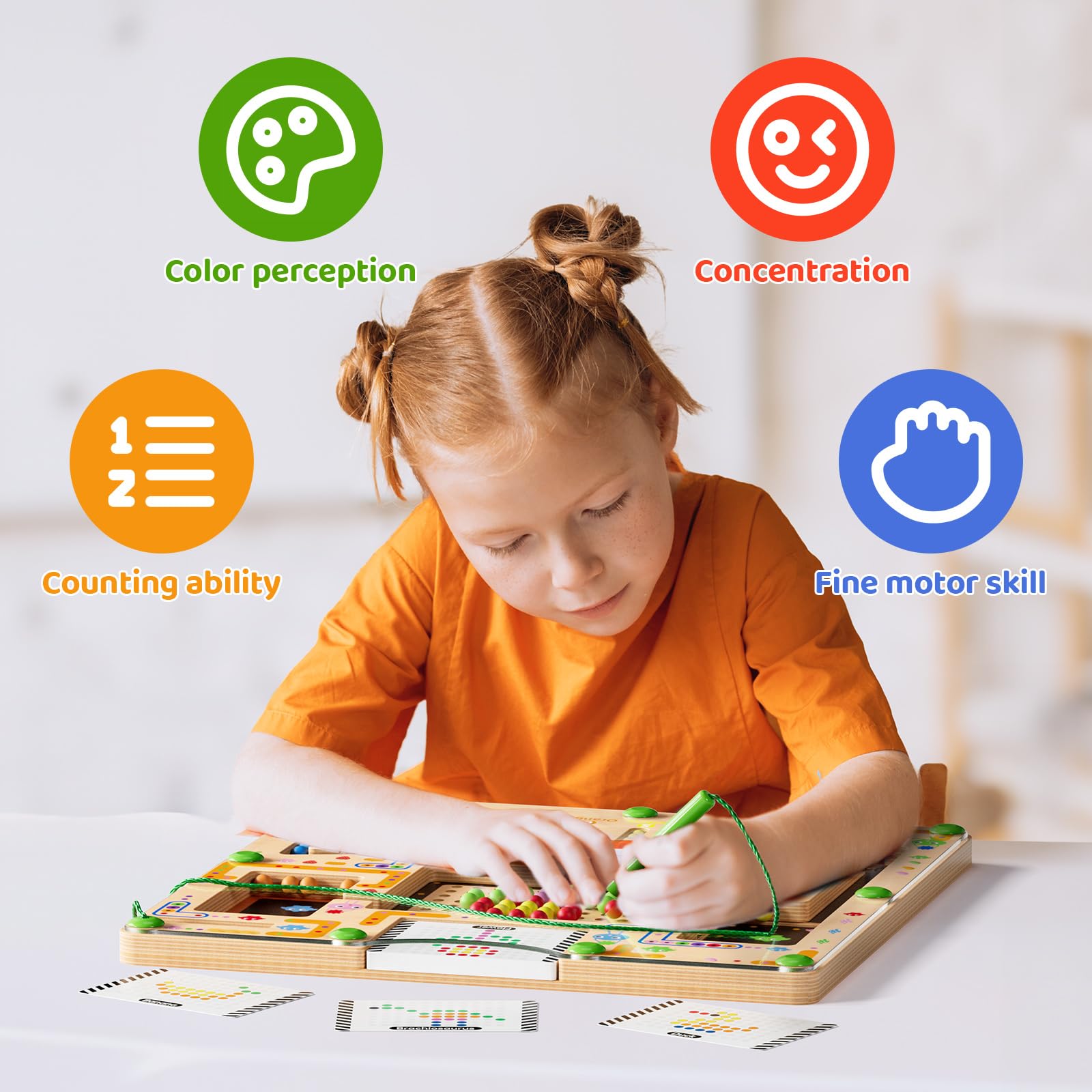 LADFAR Magnetic Maze Color Number Match—enhances early math through color and number matching