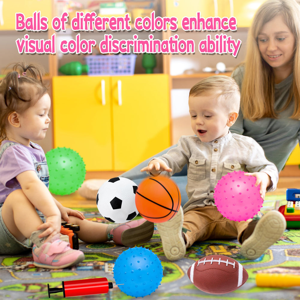 Ladwon 5-inch bouncy balls: lightweight and safe for indoor and outdoor use.