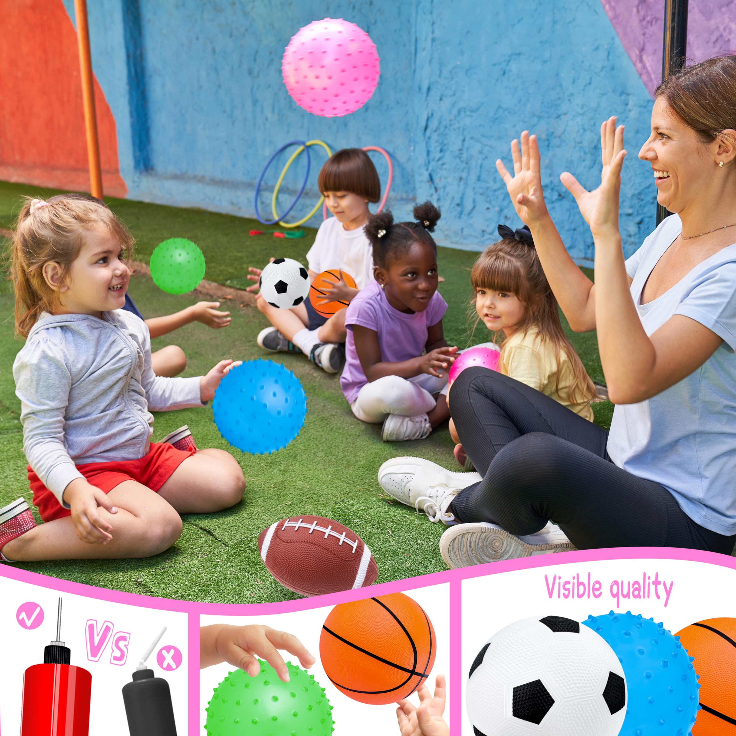 Ladwon Kids Ball soccer ball: gentle grip for small hands during outdoor play.