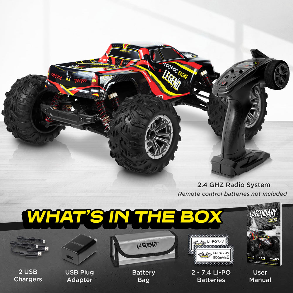 LAEGENDARY RC Car 4x4 drivetrain provides stable traction on mixed surfaces.