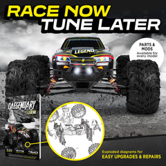 LAEGENDARY RC Car night action showcases bright performance at dusk.