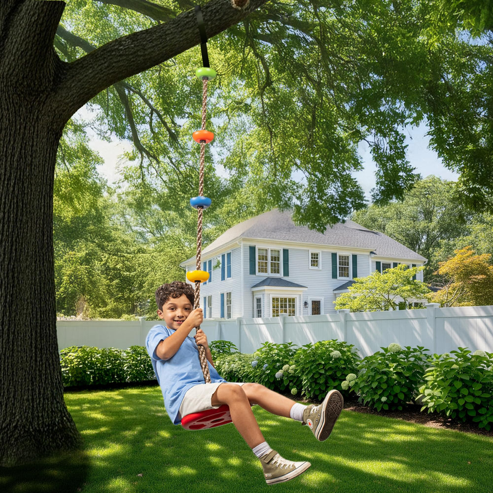 LÆGENDARY Tree Swing adjustable length rope for versatile mounting.