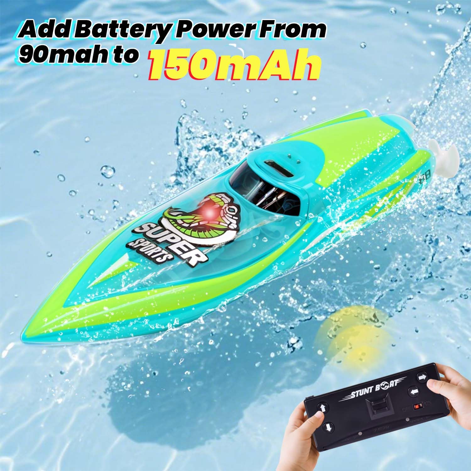 LAFALA RC boat with LED lights for enchanting nighttime pool play