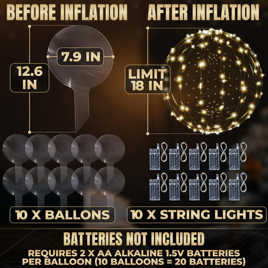Lagarto clear TPU balloon inflated to 20 inches for a dramatic glow