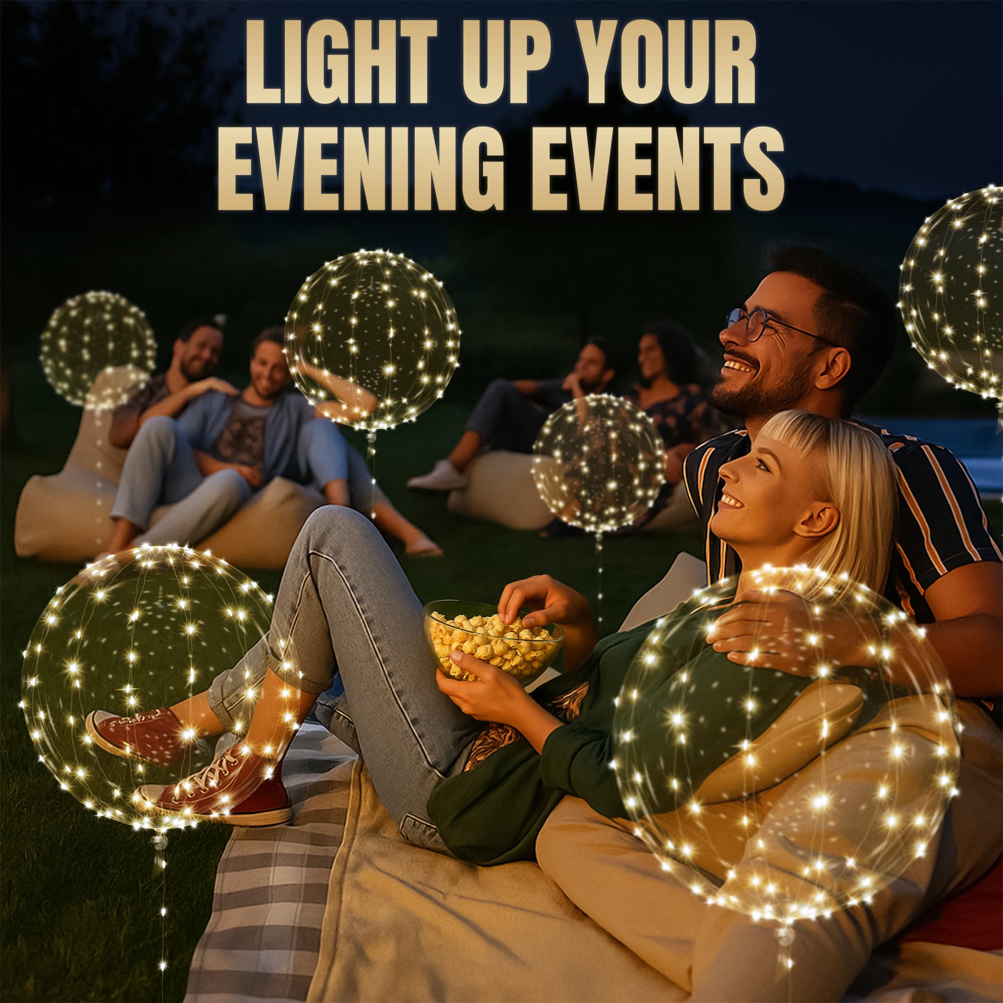 Lagarto transparent balloon lit for elegant decorative effect