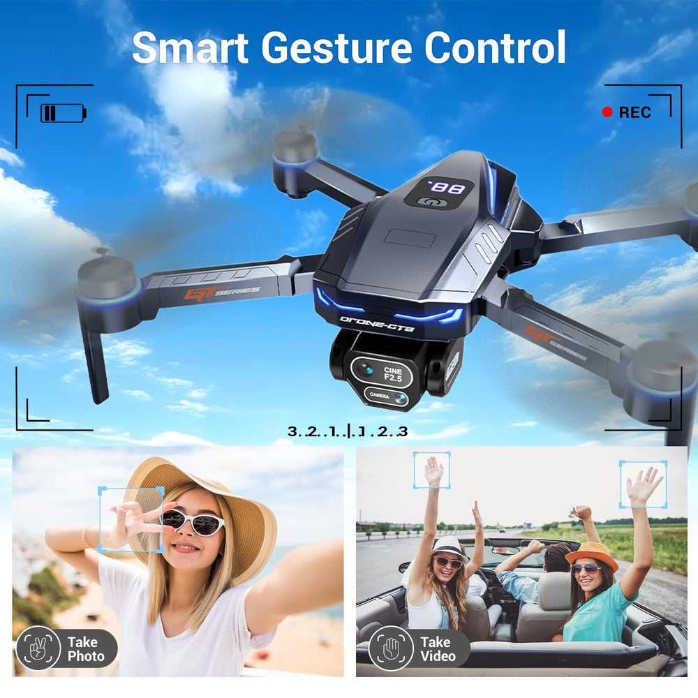 LAHEYI drone includes two batteries and a portable storage case