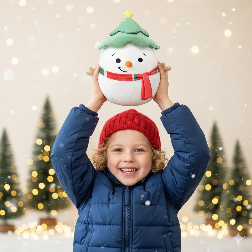 LAIDFUN Snowman Noel plush red-green scarf brings cozy color to decor