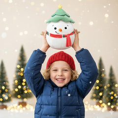 LAIDFUN Snowman Noel plush red-green scarf brings cozy color to decor