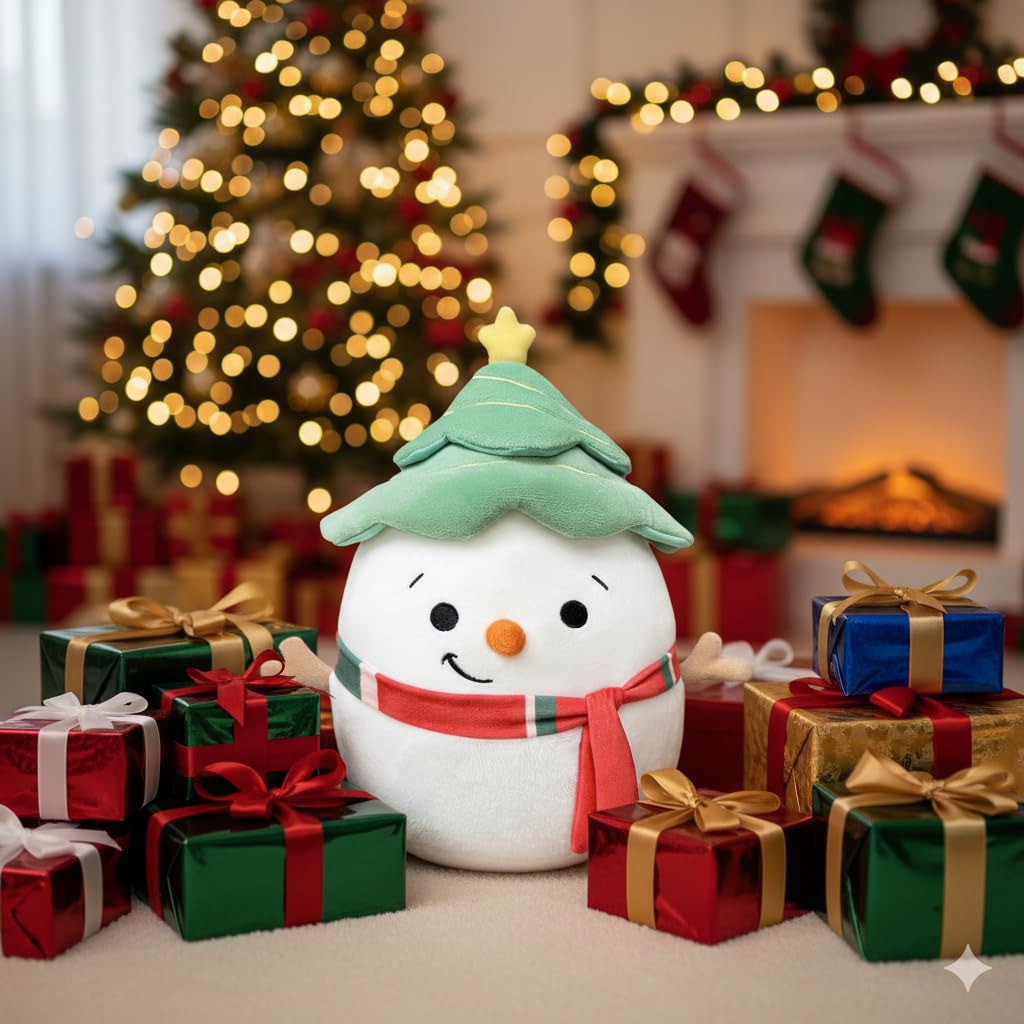 LAIDFUN Snowman Noel plush yellow star topper enhances festive look