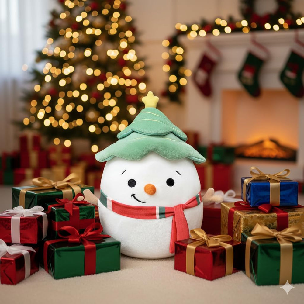 LAIDFUN Snowman Noel plush yellow star topper enhances festive look