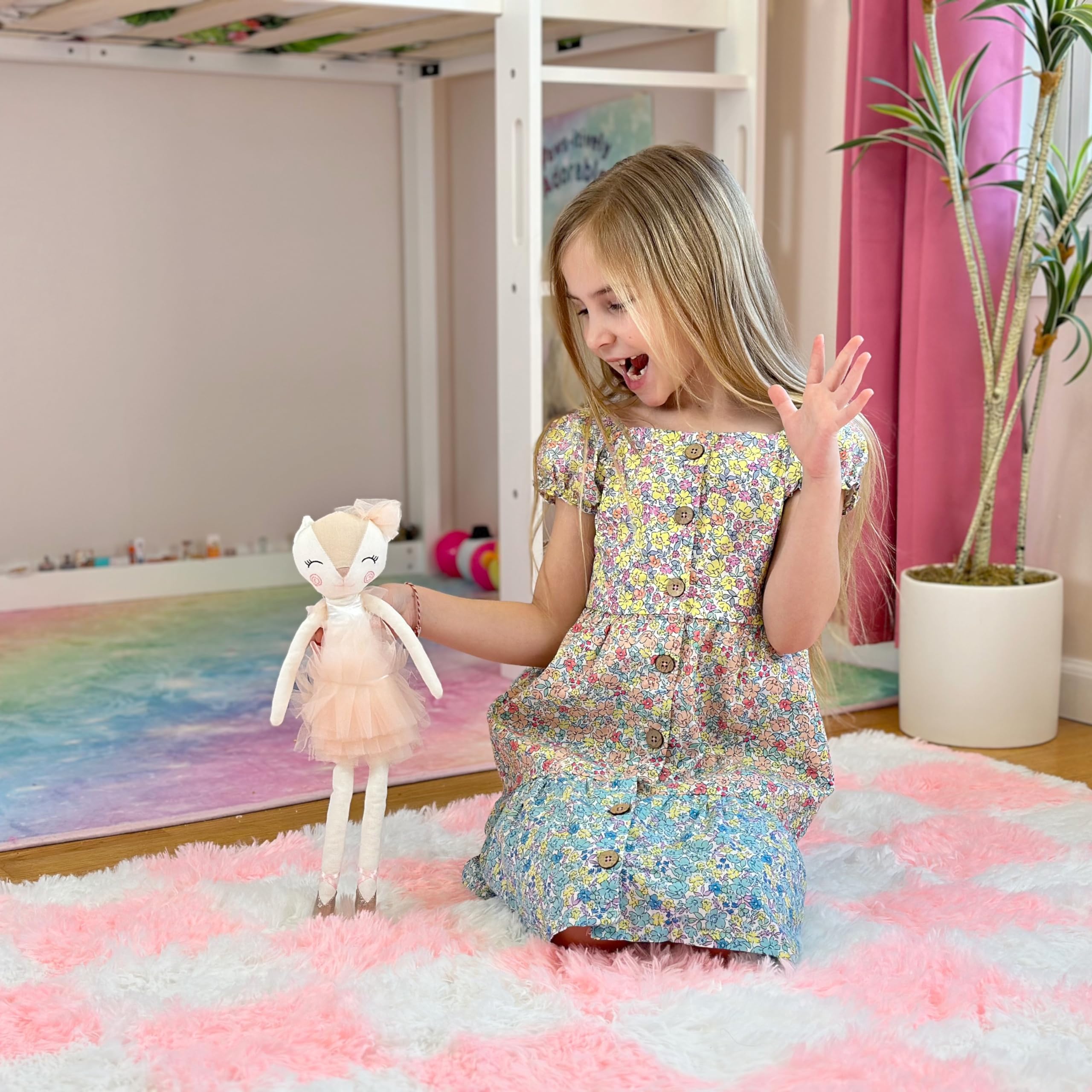 Laila and Lainey plush ballerina cat in a gift-ready box