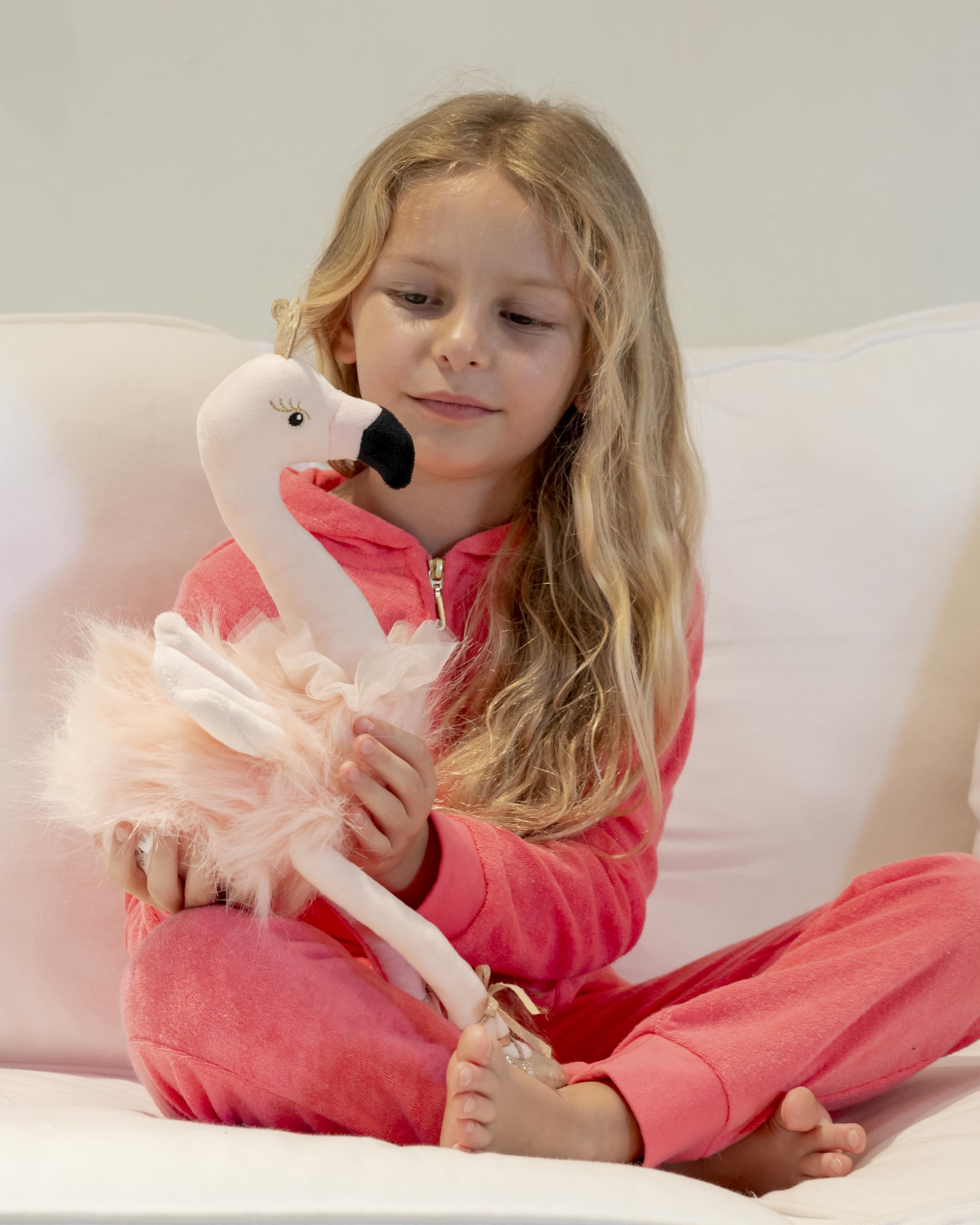 Laila and Lainey flamingo with reinforced stitching for lasting, kid-friendly play.