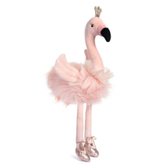 Laila and Lainey flamingo with sleepy eyes, a cuddly bedtime companion.