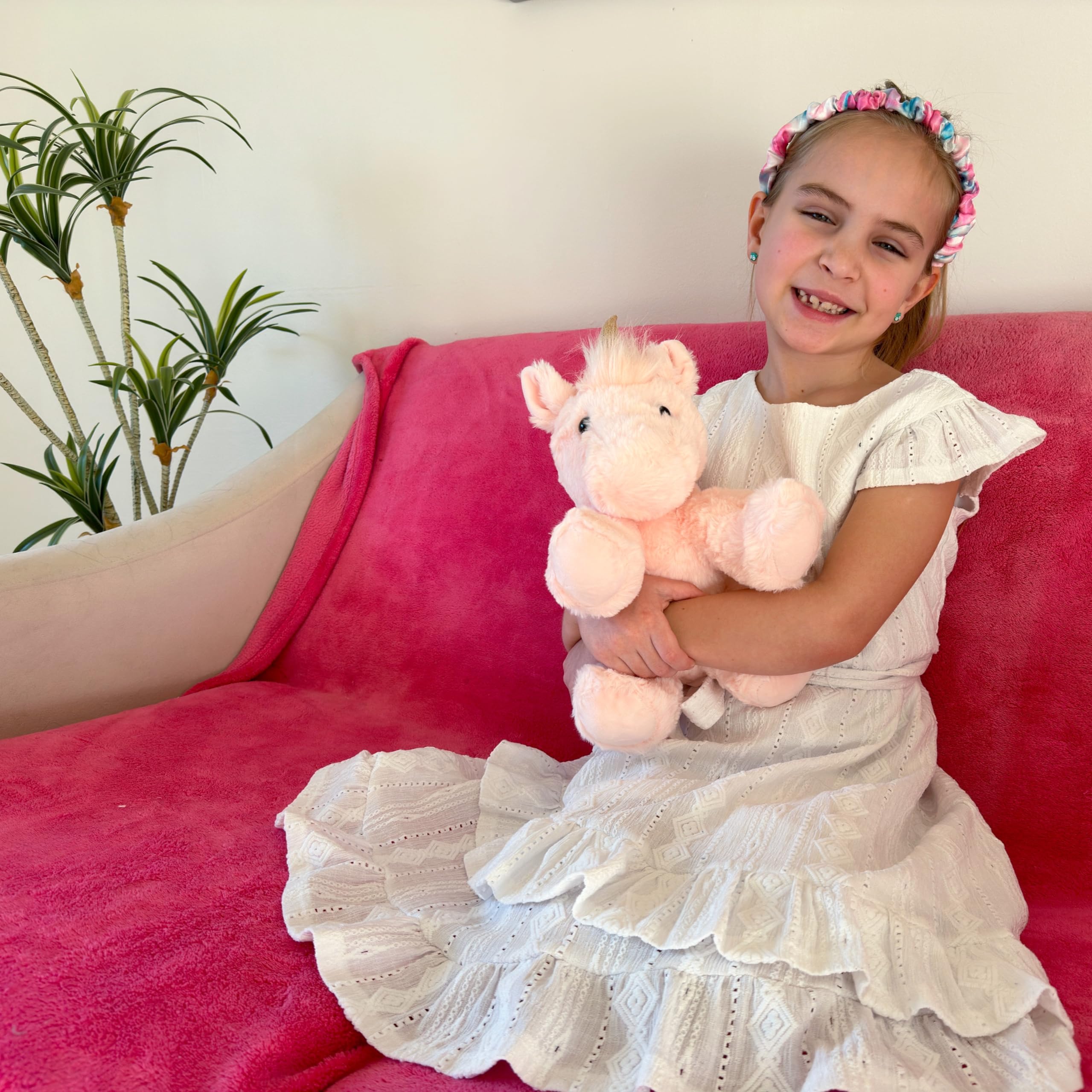 Laila and Lainey unicorn plush suitable for ages 0-11.