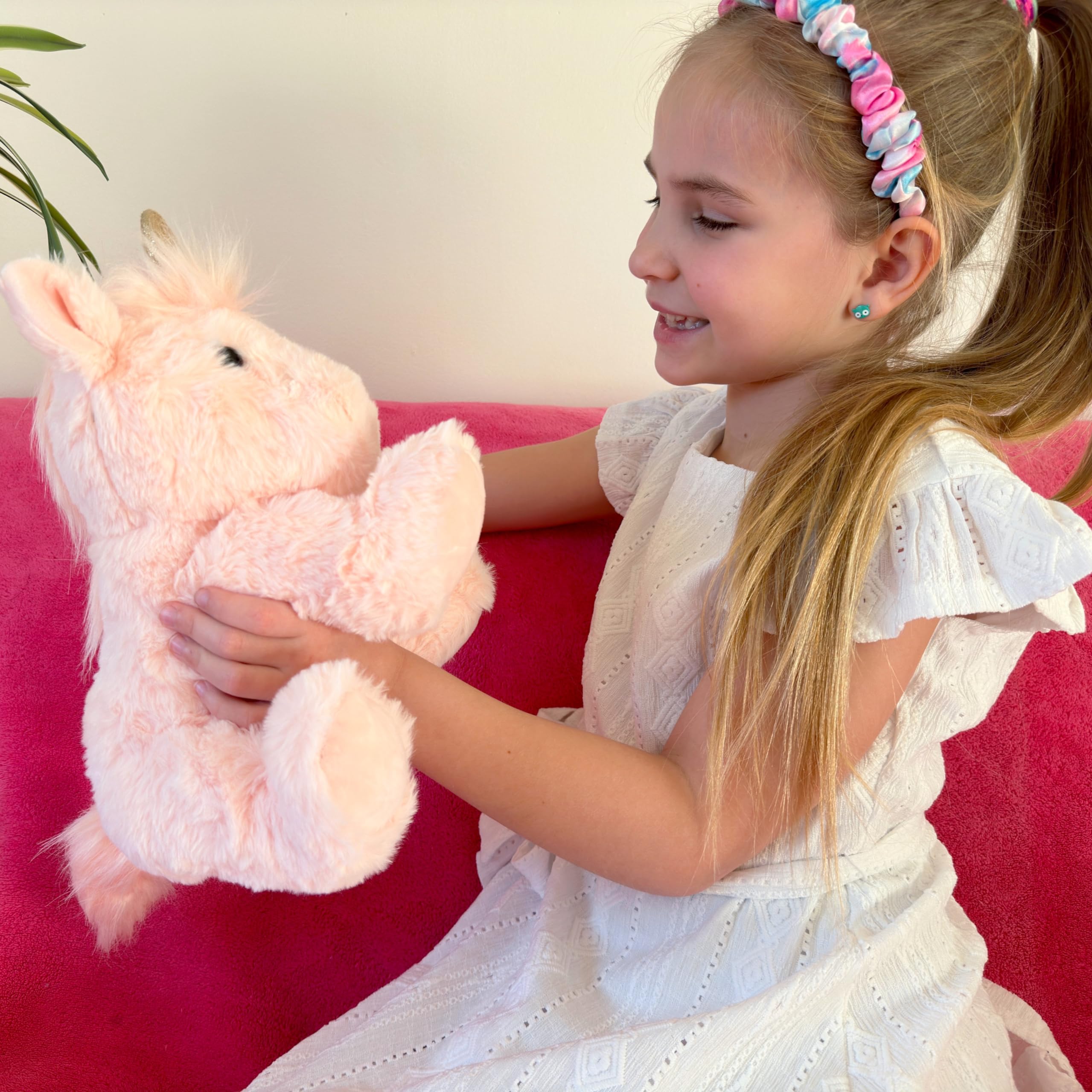 Laila and Lainey unicorn plush safety certified for peace of mind.