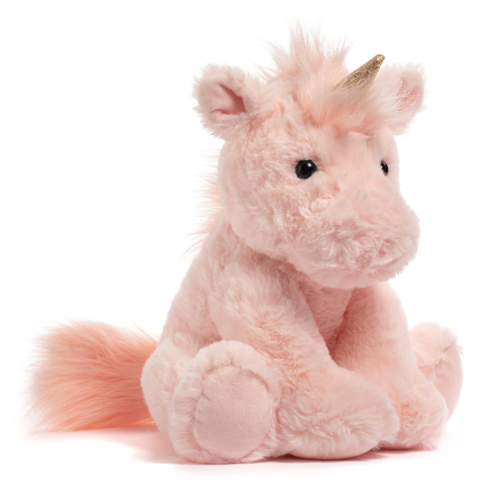 Laila and Lainey unicorn plush snuggling for bedtime comfort.