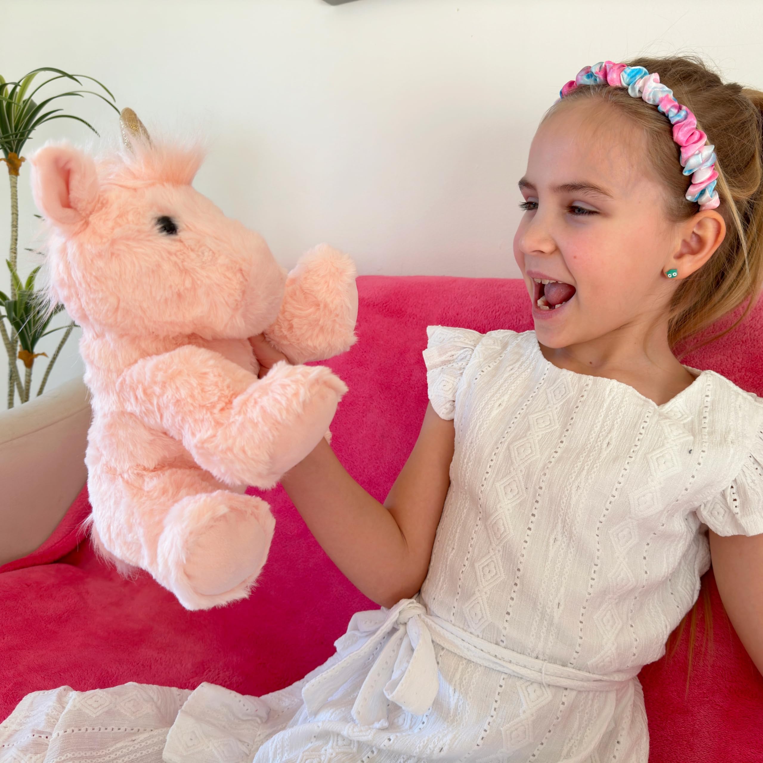 Laila and Lainey unicorn plush ultra-soft material for cuddles.