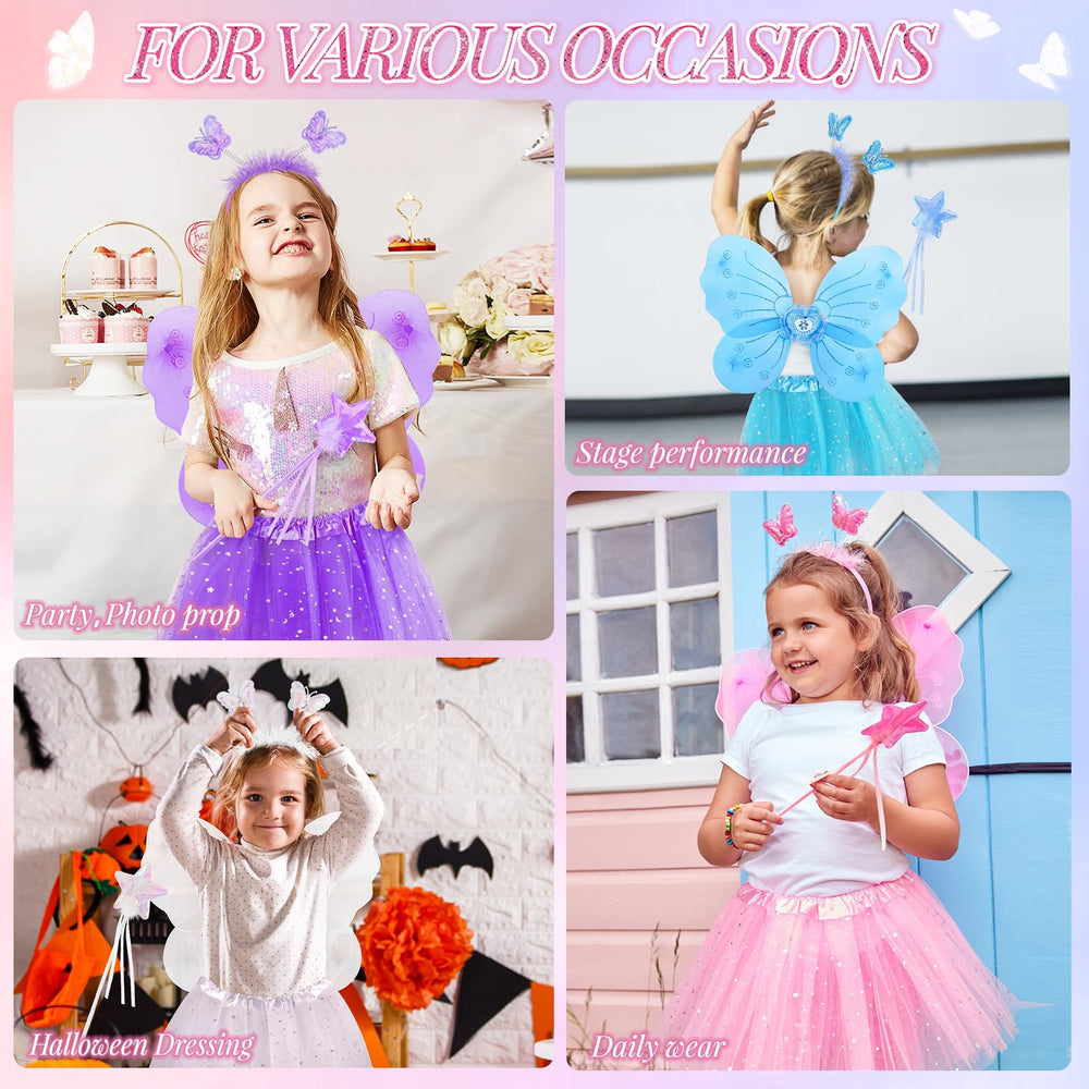 Lainlight star-sequin detailing adds sparkle to wings and tutu for festive looks.