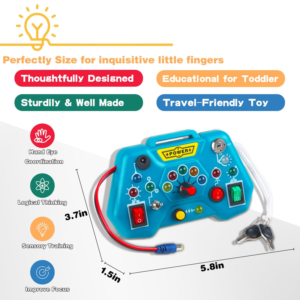 Laiydontos LED Busy Board cables and connectors enable push, flip, and plug activities.