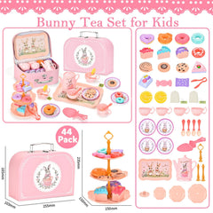 Lajeje Bunny Tea Set plates ideal for coordinated pretend meals and snacks