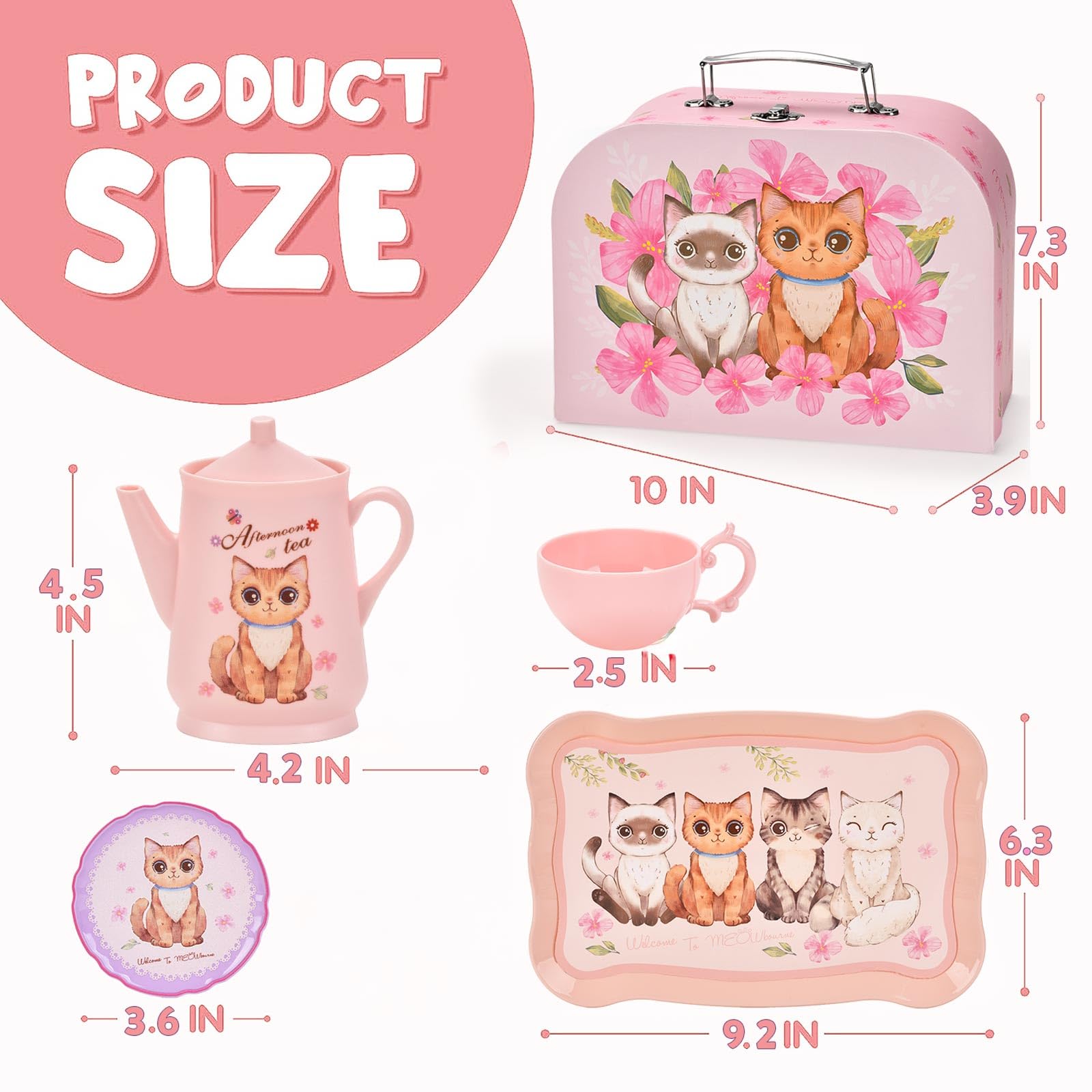 Lajeje Cat Tea Set kid-friendly design supports hours of creative play safely.
