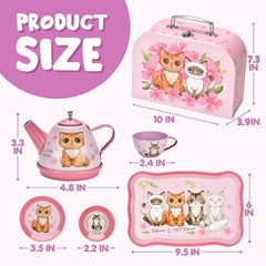 Lajeje Cat Tea Set ready for toddlers' tea party setup